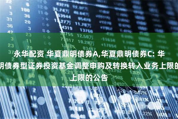 永华配资 华夏鼎明债券A,华夏鼎明债券C: 华夏鼎明债券型证券投资基金调整申购及转换转入业务上限的公告